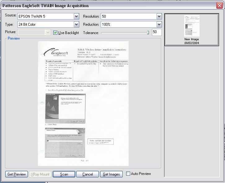 2. Click Get Preview in order to get the image from the scanner into the interface window. 3.