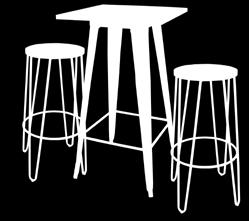 Table + 3 hairpin STools Includes: 3 Hairpin bar stools in black,
