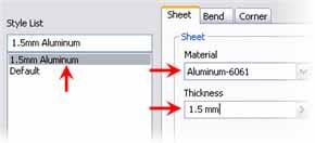 In the Sheet Metal Styles dialog box, click New and under Style List enter a name. Click Save. 3.