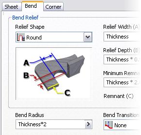 5. Complete the Bend tab settings for your 1.