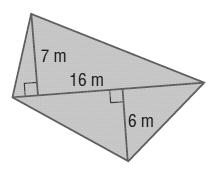 ) Given a trapezoid with an area of 42.