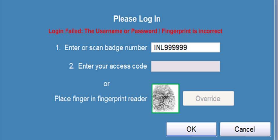Document: NJ-OP002 Rev.: 1.0 Rev. Date: 03/28/2011 Page: 3 3. LOG IN USING YOUR FINGER PRINT READER N OTE: Prior to using the fingerprint reader to login wipe your finger clean of grease and dirt.