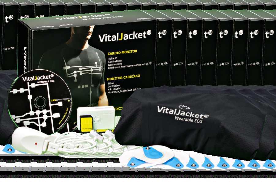 Product Information T-shirt The VitalJacket 1L has 3 springs and the VitalJacket 5L Motion has 6 springs where the signal acquisition electrodes should be connected.