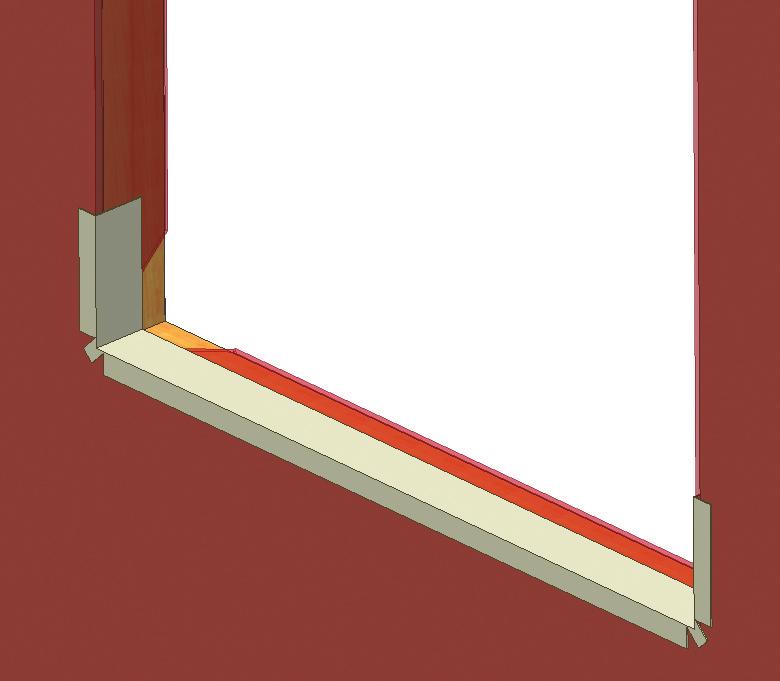 8) C) Cut 1½" slits at each end of the flashing as shown below. (Fig. 8) D) Apply sill flashing to the rough opening as shown below. (Fig. 9) E) If you are using non-adhesive flashing: a.