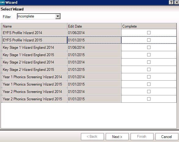 Step 4 Record EYFS Assessments using the Wizard 1. Select Tools Performance Assessment Wizard Manager.