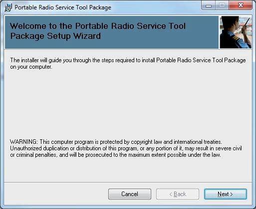 Service Software The service software is installed on the service PC by using the downloaded Portable Radio Service Tool