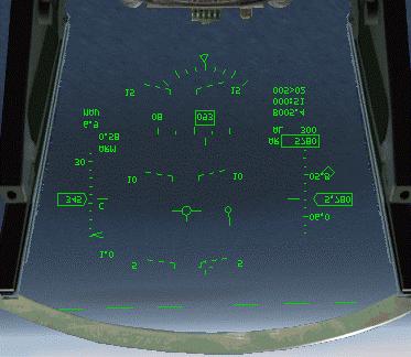 NAV-MODE General View A/C is in 7 dive, wings level, STP 2 is 5.