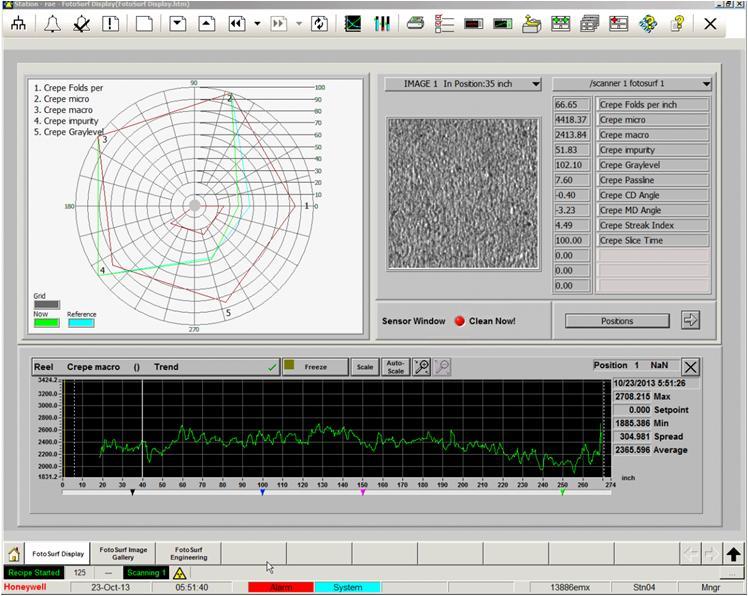 Imaging-base On-line measurement of Crepe Structure 10 Experion MX QCS and User Interface The new Crepe structure measurement is available on Honeywell s Experion MX QCS platform.