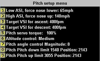Pitch servo / vertical control The vertical control part of the autopilot is implemented using an artificial intelligence (AI) system based on a neural network feeding desired pitch into a PID