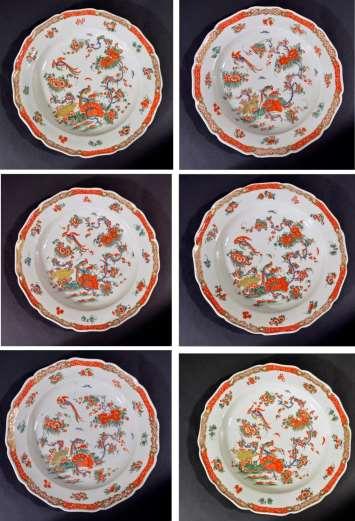 The authors point out that the form of the plate was taken from Meissen porcelain although the pattern is not found on Meissen.