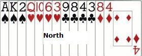 Board #5 N/S vulnerable, Dealer North Bidding: (North and South pass throughout.