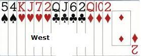 with 4-card major, showing 4 hearts but not denying spades E 1 No fit in hearts, bid 4-card major next, West could have 4