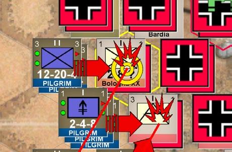 Making sure that it s in bombing mode, click on this Axis hex under our attack.