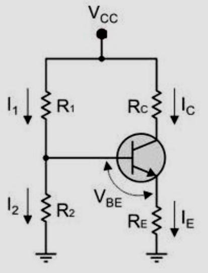 c. Draw circuit diagram of voltage divider bias. How operating point stability is obtained in this circuit? Ans c.