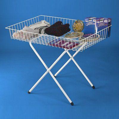 Wire Floor Economical Dump Table Model NO.: DBD009 Overall Dimensions: 36"H x 48"L x 30"W Basket: 1 Basket Depth: 6" Color: Silver, White, Black, Red, Blue, Brown, Gray or other colors.