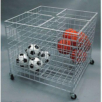 Wire Mobile Cube Bin Display Model NO.: DBD002 Overall Dimensions: 34"H x 36"W x 36"D 3" O.C. Grid Pattern Color: Silver, White, Black, Red, Blue, Brown, Gray or other colors.