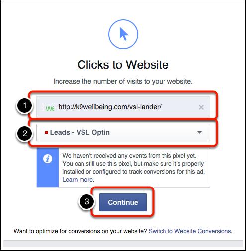 13: Your URL Now, add in the URL that you want to send your traffic to - your landing page.