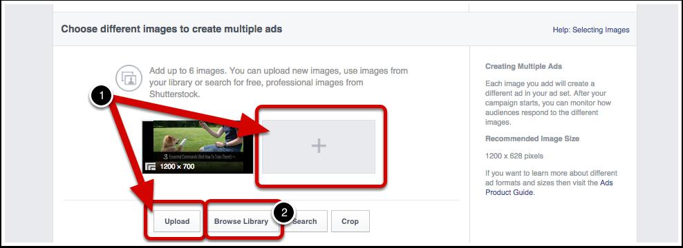 18: Upload Your Image Now, upload your image for your ad... 1. Click either the + or the 'Upload' button and a window will pop up on your screen.