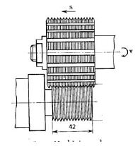 5.23. The milling cutter and its use in long thread milling (e.g. lead screws, power screws, worms etc.) are shown in Fig. 5.