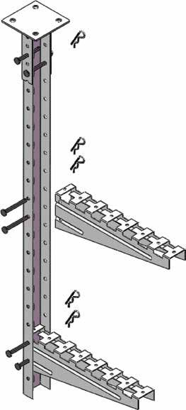 UNIVERSAL RAIL BRACKET The CABTRAY universal rail bracket is used with the universal wall and ceiling rail (Part No.