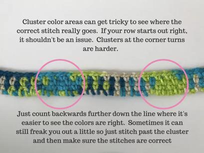 one you just did, dictates what color the next stitch should be. For me, that's the best way to make sure the colors are shifting by one.