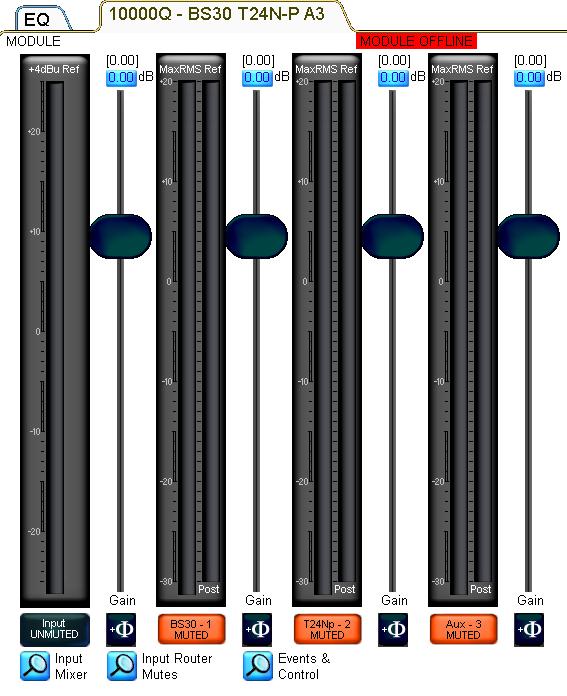 5 PLM Series default modules overview TW AUDiO module presets for PLM and LM Series are 3-aux module type, where: Module channel 1: