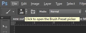 35. After you select the Brush Tool, open the Brush Preset