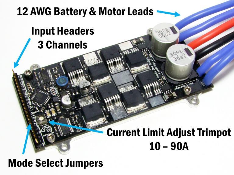 Overview Mounting Dimensions RageBridge 2 is a motor controller that can drive 2 channels of DC motors, using several types of inputs, in forward and reverse with no delay.