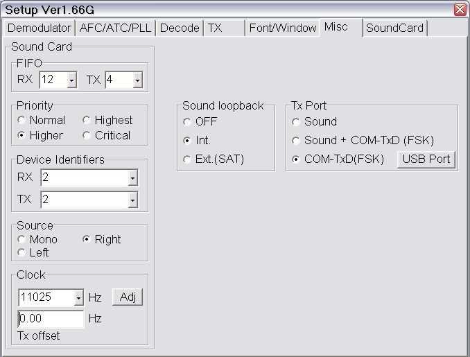 Select the TX tab 28. Set PTT & FSK to the port used for Router's Radio 2 FSK port. 29. Select the Misc Tab 30.