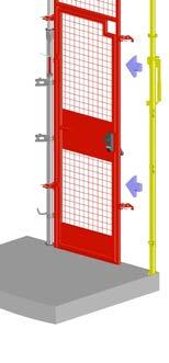 WITH THE SCAFFOLD CLAMPS OPEN, POSITION THE GATE ONTO THE POST.