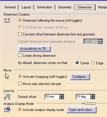 Dimension Options Before creating any dimensions, turn on the following Dimension options: Manual positioning at creation: allows full freedom for dimension positioning.