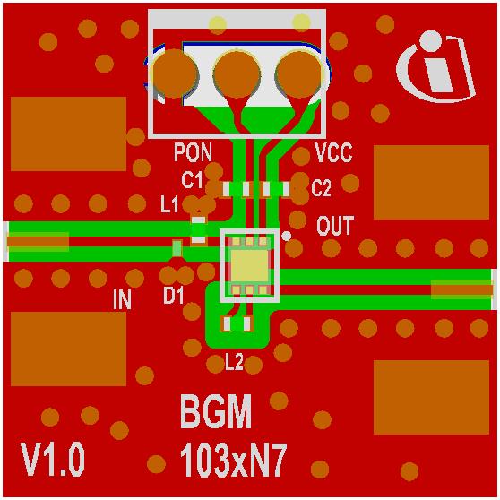 Application Circuit and Block Diagram 3.3 Application Board BGM1034_AppBoard_Layout_top.
