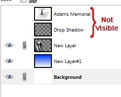 Click on the eye icon for the two layers you do not want to merge.