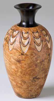 7" (114mm 69mm) Pierced Vase, 2012, maple burl, black