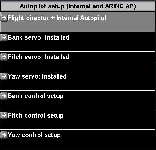 Select each servo that you have installed to gain the relevant setup menu for that servo.