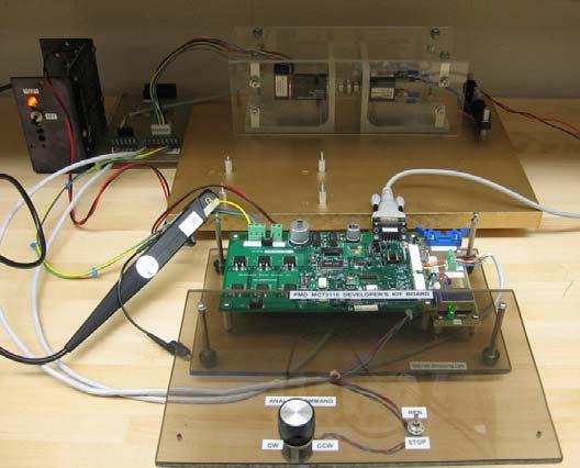 PMDC Generator PMBDCM + Encoder RS-232 Cable ±10V Analog Command Figure 11. Experimental setup with the MC73110-based PMBDCM drive Table 2.