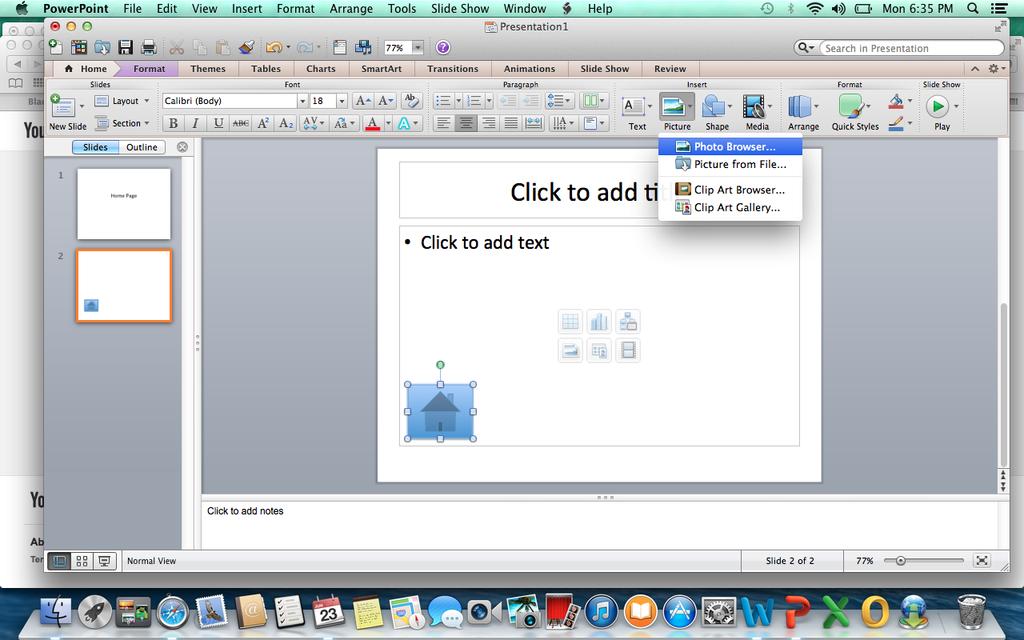 Function 3 Inserting Clip Art To insert Clip Art, you click the picture icon shown above and then you have one of two options.