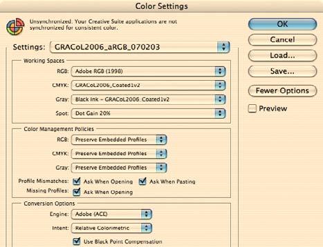 color right Photoshop Color Settings