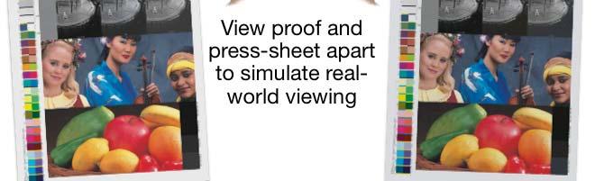 to press sheet View proof and press-sheet apart to simulate realworld viewing 261 262 When