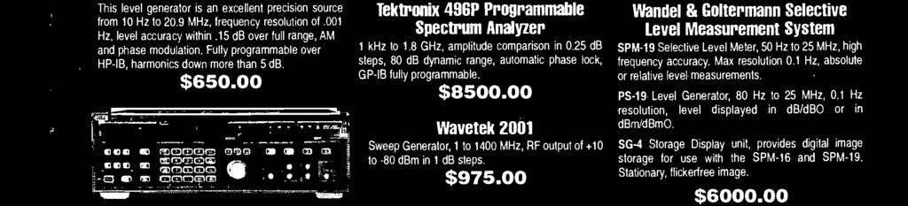 00 Hewlett- Packard 8620C/ 86290C Sweep Oscillator System 86290C RF Plug -in, 2 to 18.6 GHz, +13 dbm maximum leveled output.