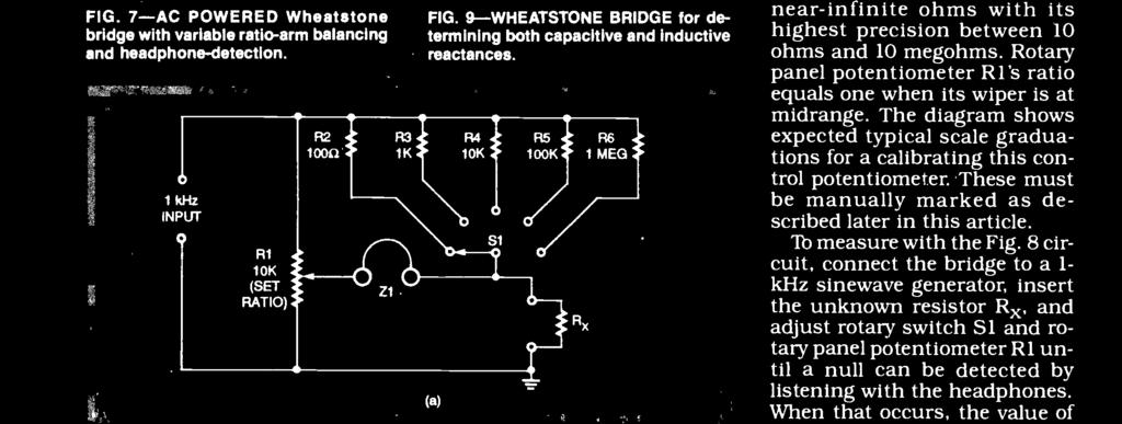 Figure 8 shows a five -range version of the Wheatstone bridge circuit of Fig. 7.