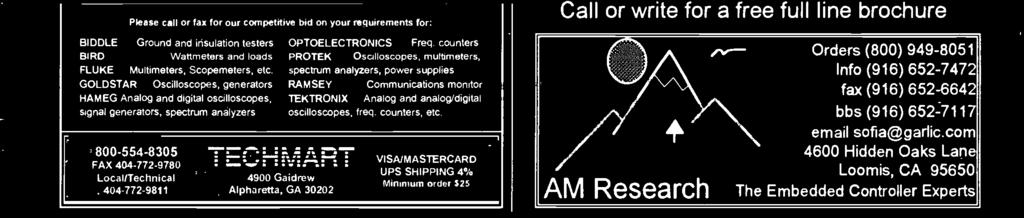 analog/digital oscilloscopes freq counters. etc VISA/MASTERCARD UPS SHIPPING 4% Minimum order $25 MORE POWER!