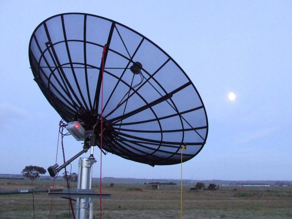Charlie VK3NX s 3.7 m EME Dish looking towards the moon Birthday Greetings Finally, one of our most well respected VHF DX operators celebrated his 95 th birthday on August 11 th.