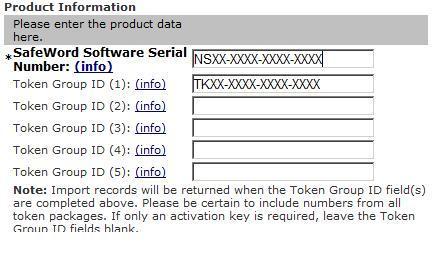 Activation serial example: NSXX-XXXX-XXXX-XXXX Token Group ID