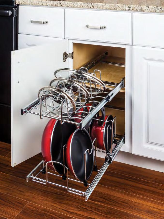 Opening Fits Standard Cabinet Size MPLO215-R Lid Organizer Pullout Polished Chrome 11-3/8 19-11/16 5-3/8 12