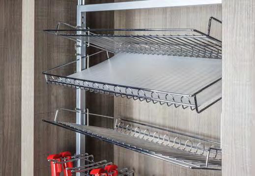 opening Note: if using the provided exterior handle, you will need to add 2-1/2 in your opening width Dimensions Polished Chrome 5 Shelf Revolving