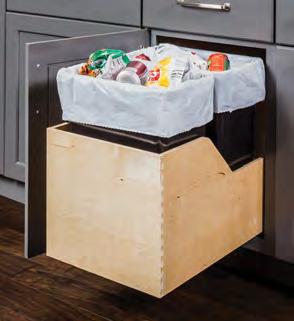 width Features 100 lb full extension soft closing concealed undermount slides UV coated edgebanded birch plywood construction Single unit includes chrome-plated wire basket for storage of trash bags