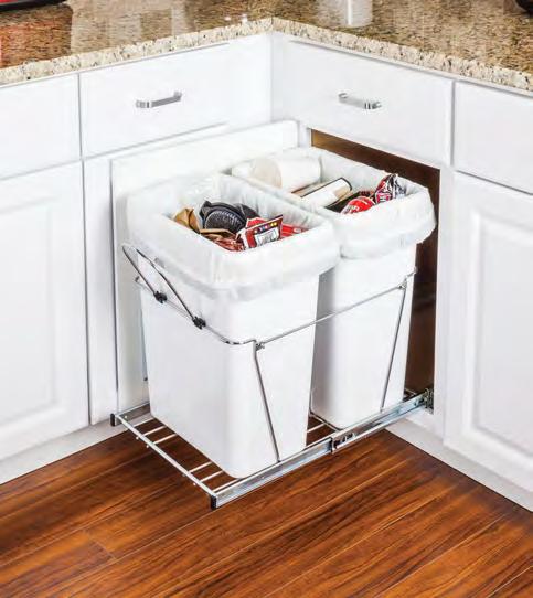 EASY TO INSTALL IN EXISTING CABINETS Waste Container Solutions: Wire Bottom Mount Cabinet Installation Screws Included Cans Sold Separately!