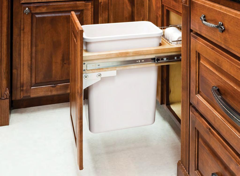 Waste Container Solutions: Special Buy Top Mount Pullout Cabinet $28 Liquidation Special While Supplies last Description Width w/ slides Depth Height CAN-TM35 Single 35 qt 11-1/4 21-5/8 3-1/4