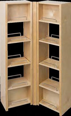 shelves are fixed 2 adjustable middle shelves Piano hinge allows left and right shelves to swing out Solid